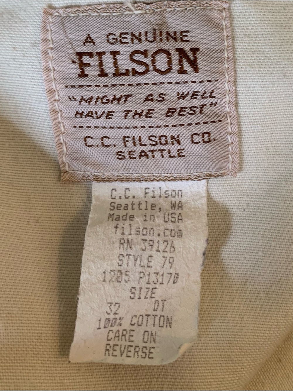 Filson Pants Dry Tin Cloth Canvas Work Pants 31x30 Suspender Buttons - Picture 5 of 8